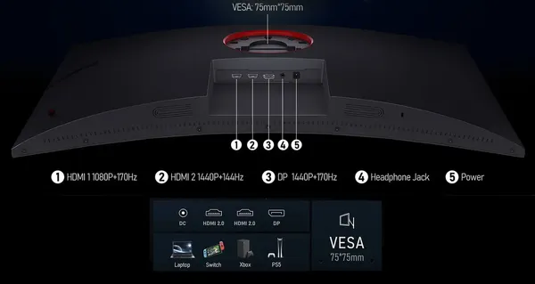 Изображение товара Монитор Koorui 31.5" / 32E6QC (черный)
