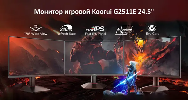 Изображение товара Монитор Koorui 24.5" / G2511E (черный)