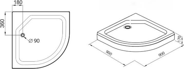 Изображение товара Душевой поддон Saniteco SNT-803 (90х90)