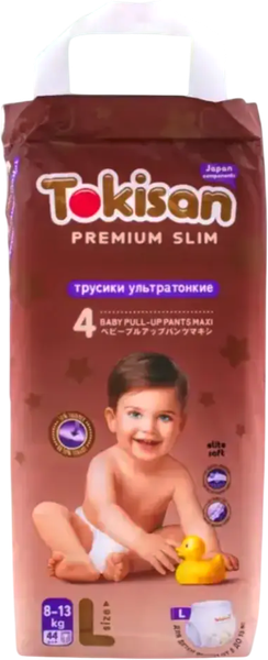 Изображение товара Подгузники-трусики детские Tokisan Premium 4L (44шт)