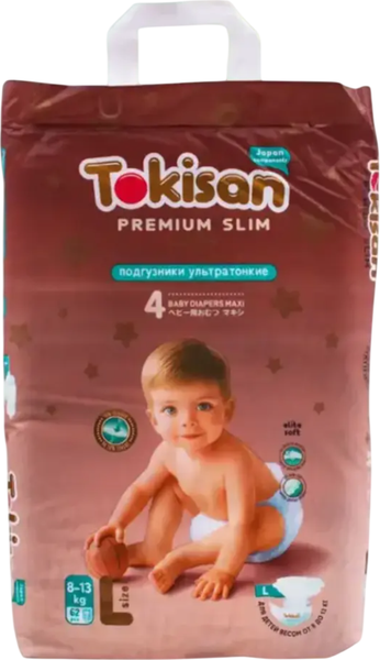 Изображение товара Подгузники-трусики детские Tokisan Premium 4L (62шт)