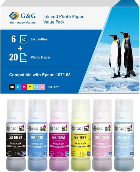 Изображение товара Комплект контейнеров с чернилами G&G GG-108-260G-4X6-20