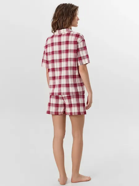 Изображение товара Пижама Mark Formelle 592553 (р.164/170-92-98, молочно-бордовая клетка)