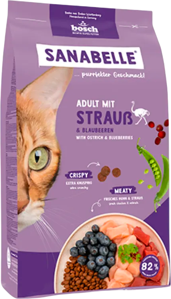Изображение товара Сухой корм для кошек Bosch Petfood Sanabelle Adult Ostrich New (8кг)