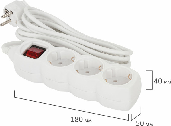 Изображение товара Удлинитель Sonnen U-135G / 511435 (5м, 3 розетки)