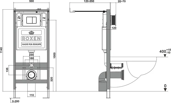 Изображение товара Инсталляция для унитаза Roxen StounFix Dual Fresh 868405