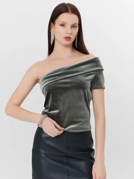 Изображение товара Блузка Mark Formelle 112867 (р.164/170-84-90, глубокий зеленый)