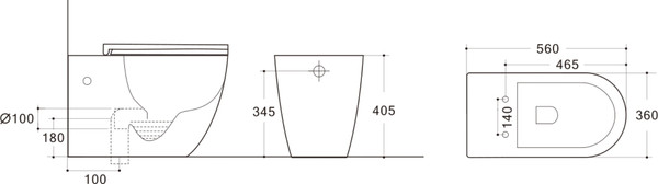 Изображение товара Унитаз приставной с инсталляцией Roxen Attach 868666