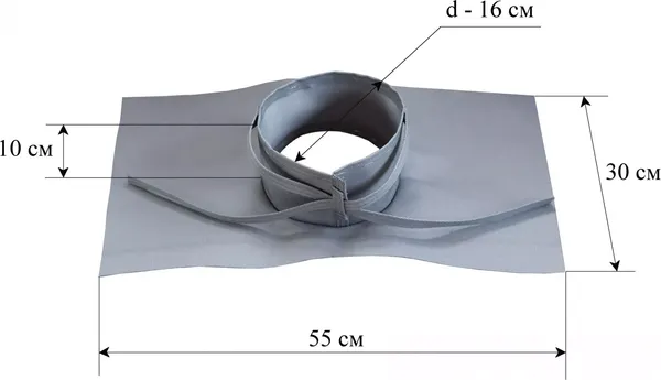 Изображение товара Клапан-крыша для туристического шатра ЛОТОС Огнеупорный 31х56см / 8006 (кремнезем 1000°С)
