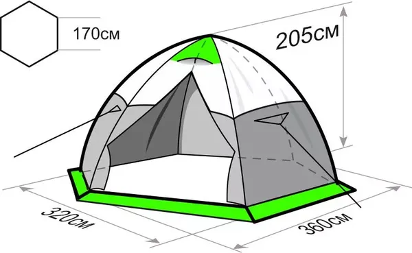 Изображение товара Палатка ЛОТОС 5У Шторм / 25026 (оливковый)