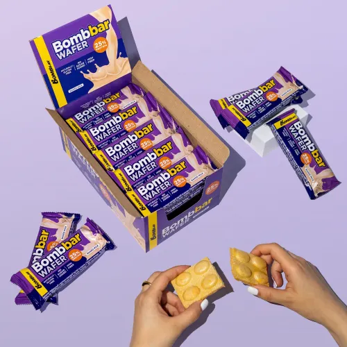 Изображение товара Набор протеиновых батончиков Bombbar С молочно-ореховой пастой Топленое молоко (20x32г)