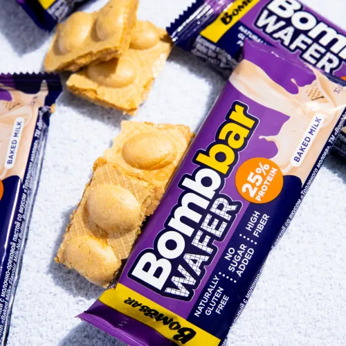 Изображение товара Набор протеиновых батончиков Bombbar С молочно-ореховой пастой Топленое молоко (20x32г)