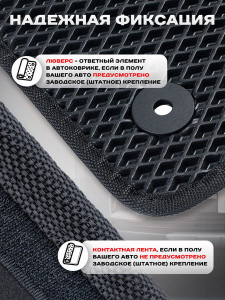 Изображение товара Комплект ковриков для авто Alicosta 1445_2 для Volvo S60 II седан 2010-2018 (EVA ромб, черный)