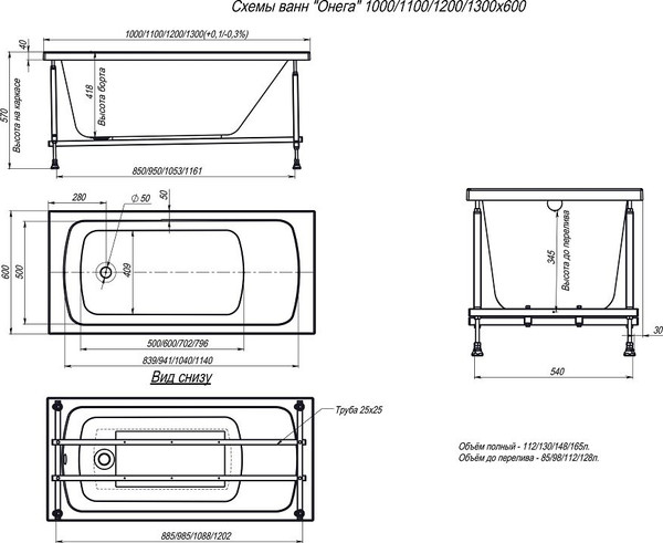 Изображение товара Ванна акриловая Alex Baitler Onega 110x60
