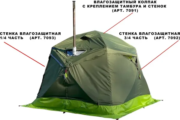 Изображение товара Накидка для палатки ЛОТОС КубоЗонт 4 / 7091 (с креплением тамбура и стенок)