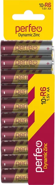 Изображение товара Комплект батареек Perfeo Dynamic Zinc R6/10SH Card