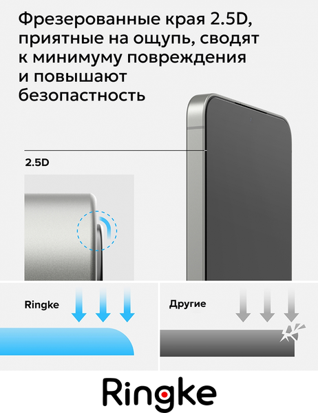 Изображение товара Набор защитных стекол для телефона Ringke Easy Slide для Galaxy S25/S24 (2шт)