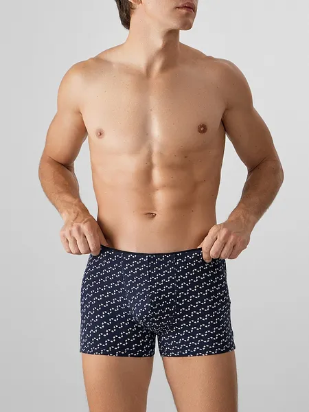 Изображение товара Трусы мужские Mark Formelle 411134 (р.94-104, диагональный узор на глубоком синем)