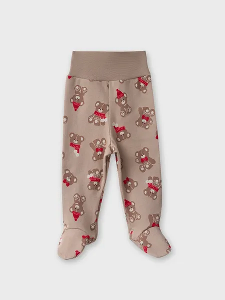 Изображение товара Набор ползунков Mark Formelle 85117-3 (р.74-48, сливочное масло/НГ мишутки на бежевом/изумруд)