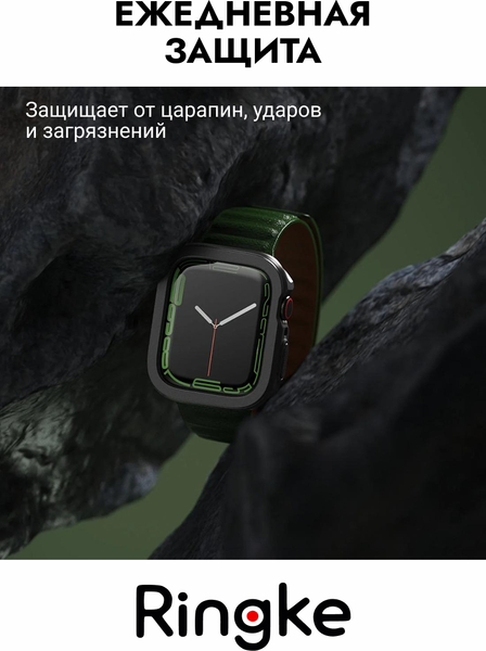 Изображение товара Защитный чехол для умных часов Ringke Air Sports для Apple Watch 9/8/7 41мм SE3/SE2/SE/6/5/4 40мм (черный)