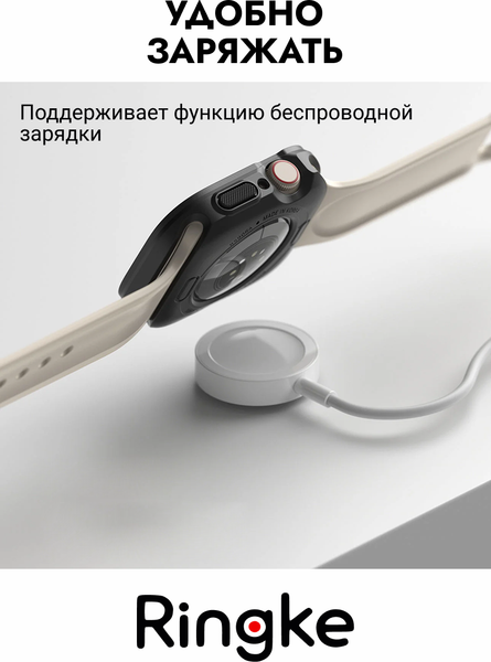 Изображение товара Защитный чехол для умных часов Ringke Air Sports для Apple Watch 9/8/7 41мм SE3/SE2/SE/6/5/4 40мм (черный)