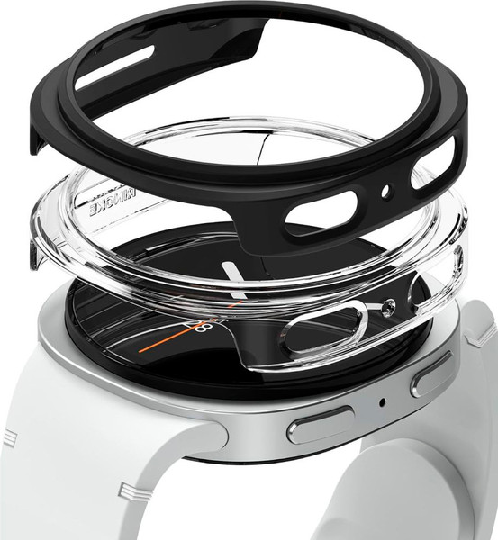 Защитный чехол для умных часов Ringke Slim Для Galaxy Watch 8 40мм (2шт, Clear/Matte Black) — фото 5