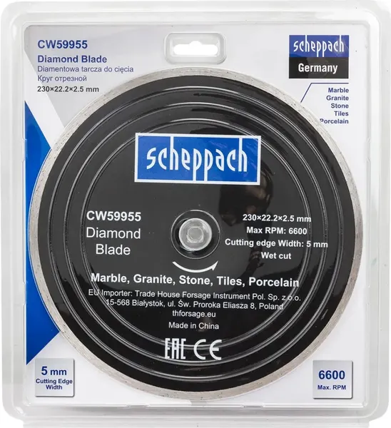 Изображение товара Отрезной диск алмазный Scheppach Sch-CW59955 (62955)