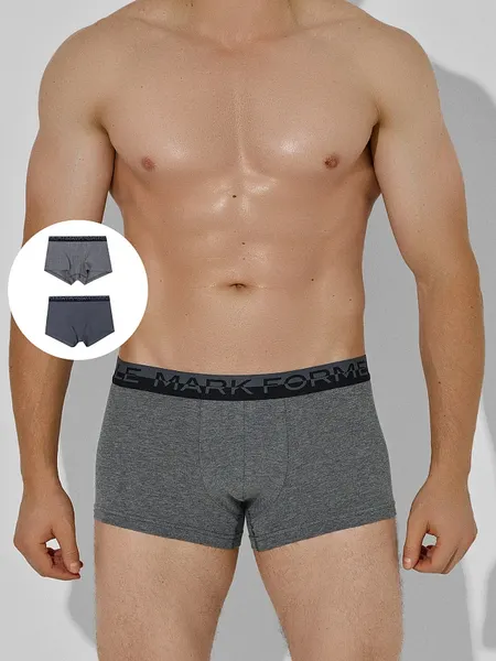 Изображение товара Комплект мужских трусов Mark Formelle 411124-2 (р.86-96, темно-серый меланж 4348-F/графит)