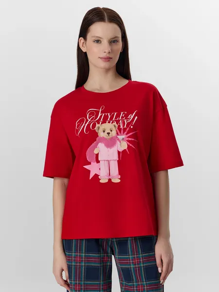 Изображение товара Пижама Mark Formelle 592592 (р.164/170-100-106, красный/клетка на темно-синем)