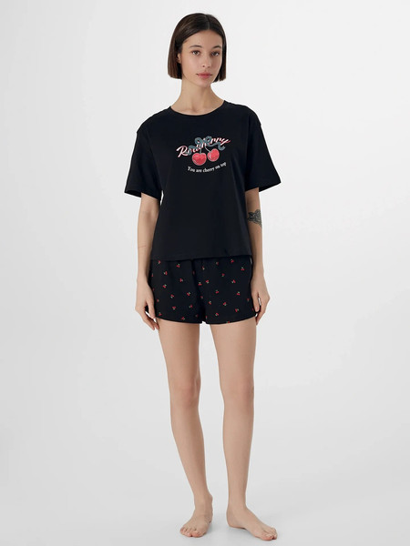 Изображение товара Пижама Mark Formelle 592536 (р.164/170-96-102, черный/вишенки на черном)