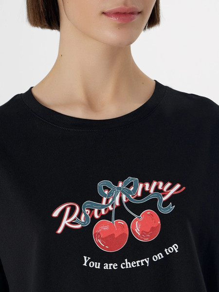 Изображение товара Пижама Mark Formelle 592536 (р.164/170-96-102, черный/вишенки на черном)