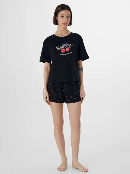 Изображение товара Пижама Mark Formelle 592536 (р.164/170-88-94, черный/вишенки на черном)