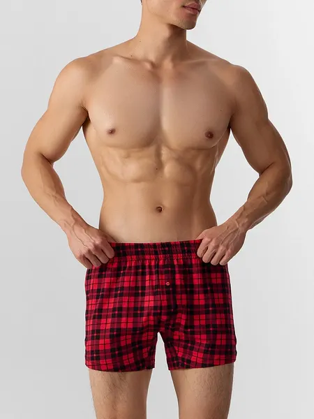 Изображение товара Трусы мужские Mark Formelle 411152 (р.94-104, черная клетка на красном)