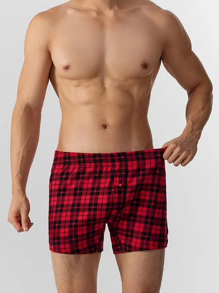 Изображение товара Трусы мужские Mark Formelle 411152 (р.94-104, черная клетка на красном)