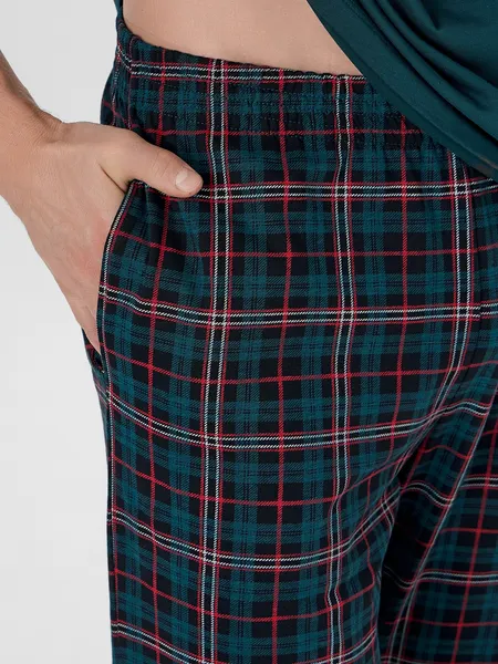 Изображение товара Комплект домашней одежды Mark Formelle 591039 (р.96-86-170/176, темный изумруд/НГ клетка на зеленом)