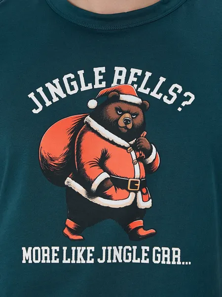 Изображение товара Комплект домашней одежды Mark Formelle 591039 (р.96-86-170/176, темный изумруд/НГ клетка на зеленом)