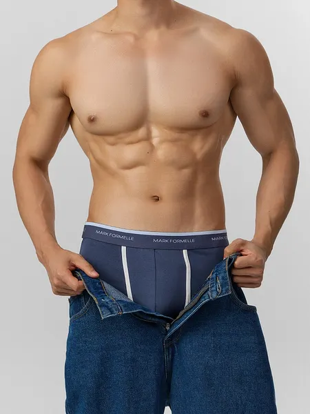 Изображение товара Комплект мужских трусов Mark Formelle 411165-2 (р.94-104, гроза/серый меланж 4306-А)
