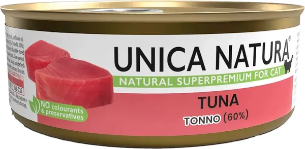 Изображение товара Влажный корм для кошек Unica Natura тунец (70г)