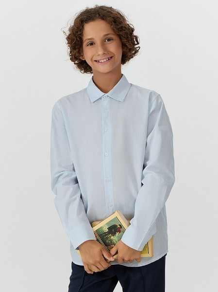 Изображение товара Рубашка детская Mark Formelle 123478 (р.140-68, бело-голубая полоска)