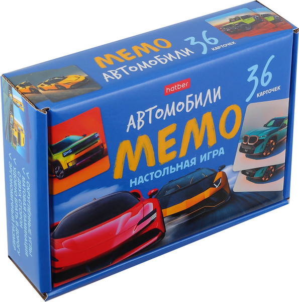 Изображение товара Настольная игра Hatber Мемо Автомобили / 36ИнМ_35002