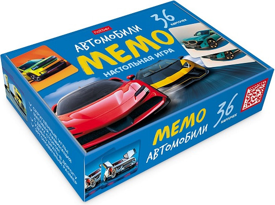 Изображение товара Настольная игра Hatber Мемо Автомобили / 36ИнМ_35002