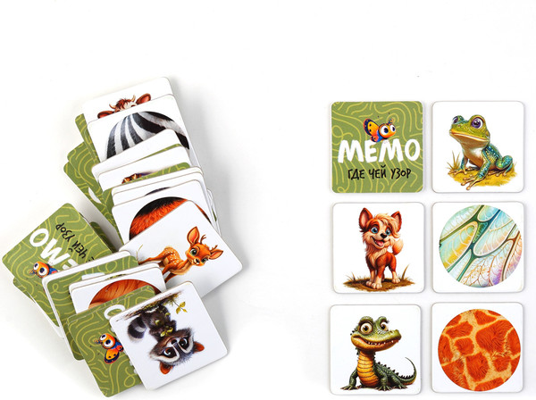 Изображение товара Настольная игра Hatber Мемо Где Чей Узор / 36ИнМ_35004