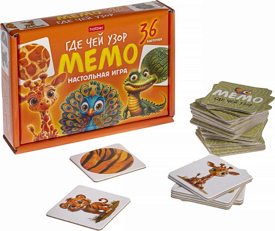 Изображение товара Настольная игра Hatber Мемо Где Чей Узор / 36ИнМ_35004