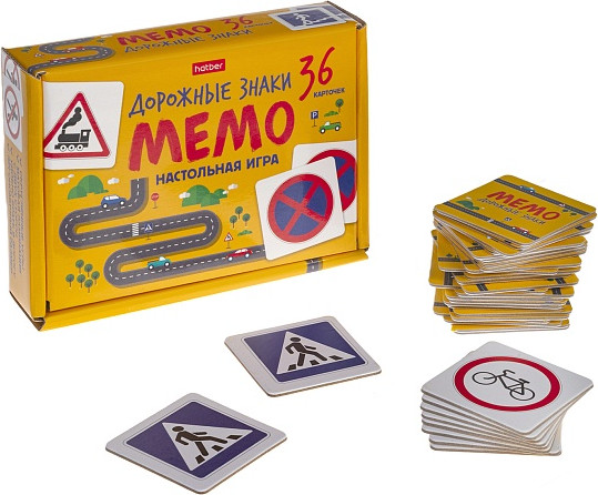 Изображение товара Настольная игра Hatber Мемо Дорожные знаки / 36ИнМ_33907