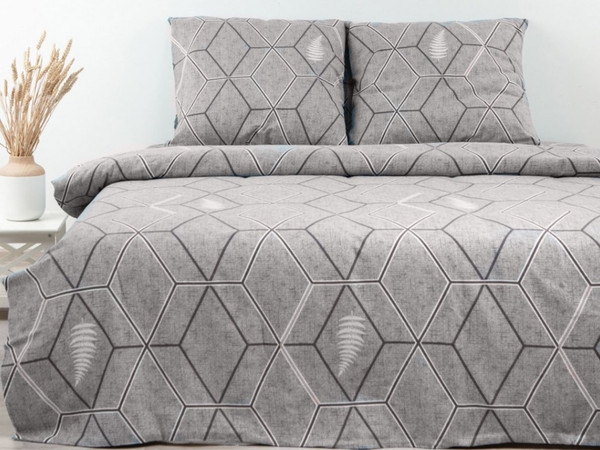Изображение товара Комплект постельного белья Samsara Гео серый 2сп Ф200-1/5070 (хлопок, фланель)