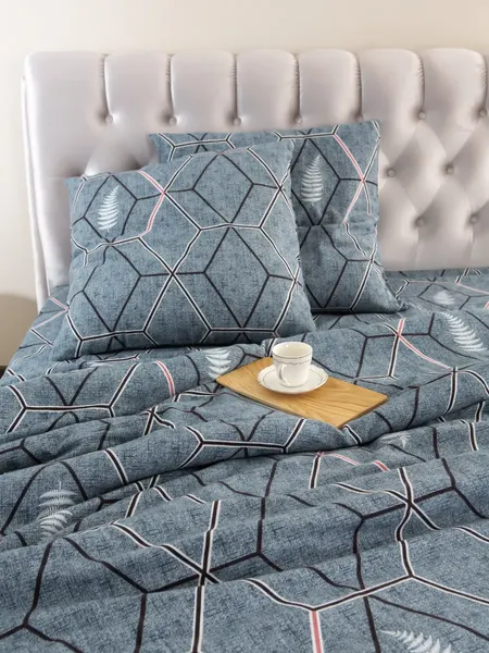 Изображение товара Комплект постельного белья Samsara Гео синий 2сп Ф200-3/7070 (хлопок, фланель)