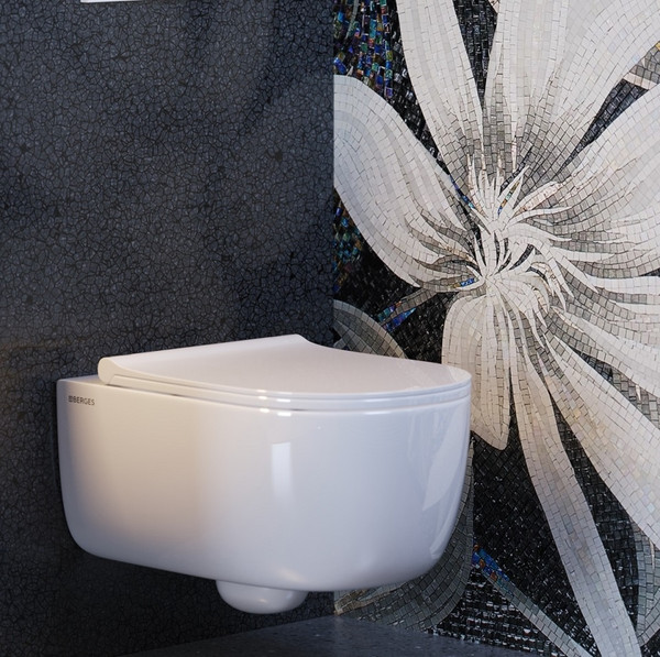 Изображение товара Унитаз подвесной Berges Ego XL 54 с функцией биде, с сиденьем Slim SO