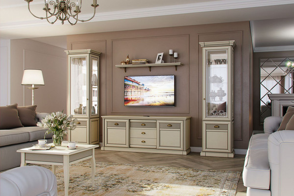 Изображение товара Шкаф с витриной Ангстрем Изотта гостиная ИТ-224.29 исп.29 (валенсия)