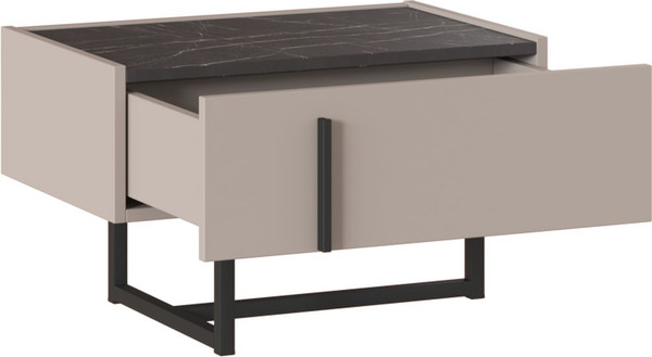 Изображение товара Прикроватная тумба Ангстрем Милагро спальня МИ-300.10 (Д1, кашемир серый/камень пьетра/черный графит)