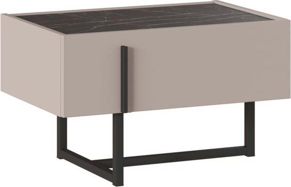 Изображение товара Прикроватная тумба Ангстрем Милагро спальня МИ-300.10 (Д1, кашемир серый/камень пьетра/черный графит)